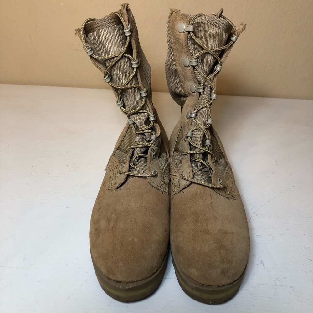 Vibram Women’s Tan Suede Hot Weather/Desert Tactical Lace-Up Boots, Pre-Owned,